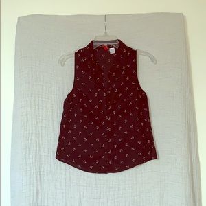 Button up thick strap tank top